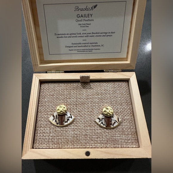 BRACKISH Quail Feather Earrings - Picture 2 of 3